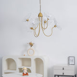 Modern Gold Frosted Glass Lotus Chandelier – Leaf
