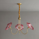 Modern Gold Frosted Glass Lotus Chandelier – Leaf