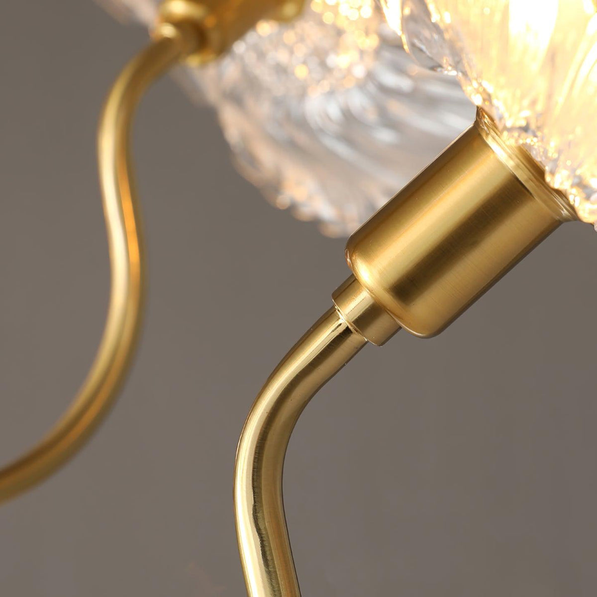 Modern Gold Frosted Glass Lotus Chandelier – Leaf