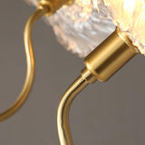 Modern Gold Frosted Glass Lotus Chandelier – Leaf