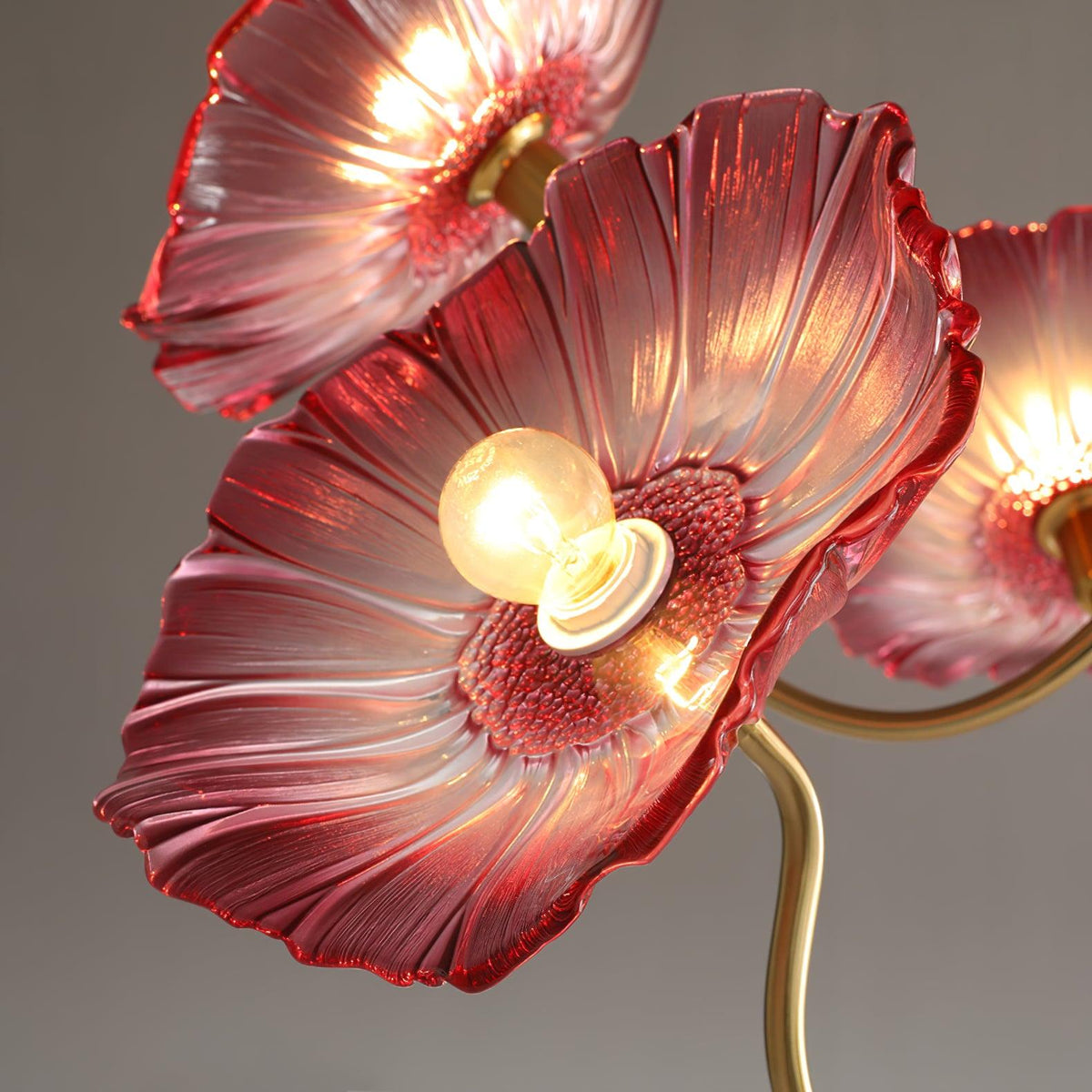 Modern Gold Frosted Glass Lotus Chandelier – Leaf
