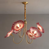 Modern Gold Frosted Glass Lotus Chandelier – Leaf