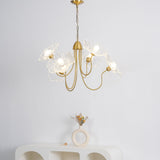 Modern Gold Frosted Glass Lotus Chandelier – Leaf