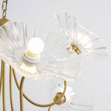 Modern Gold Frosted Glass Lotus Chandelier – Leaf