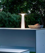 Modern Black Disc Table Lamp – Solar Lamp for Patio