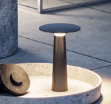 Modern Black Disc Table Lamp – Solar Lamp for Patio
