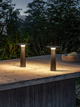 Modern Black Disc Table Lamp – Solar Lamp for Patio