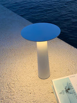 Modern Black Disc Table Lamp – Solar Lamp for Patio