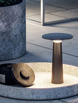Modern Black Disc Table Lamp – Solar Lamp for Patio
