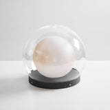 Modern Black Globe Table Lamp – Outdoor Dome Lamp for Patio