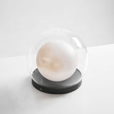 Modern Black Globe Table Lamp – Outdoor Dome Lamp for Patio
