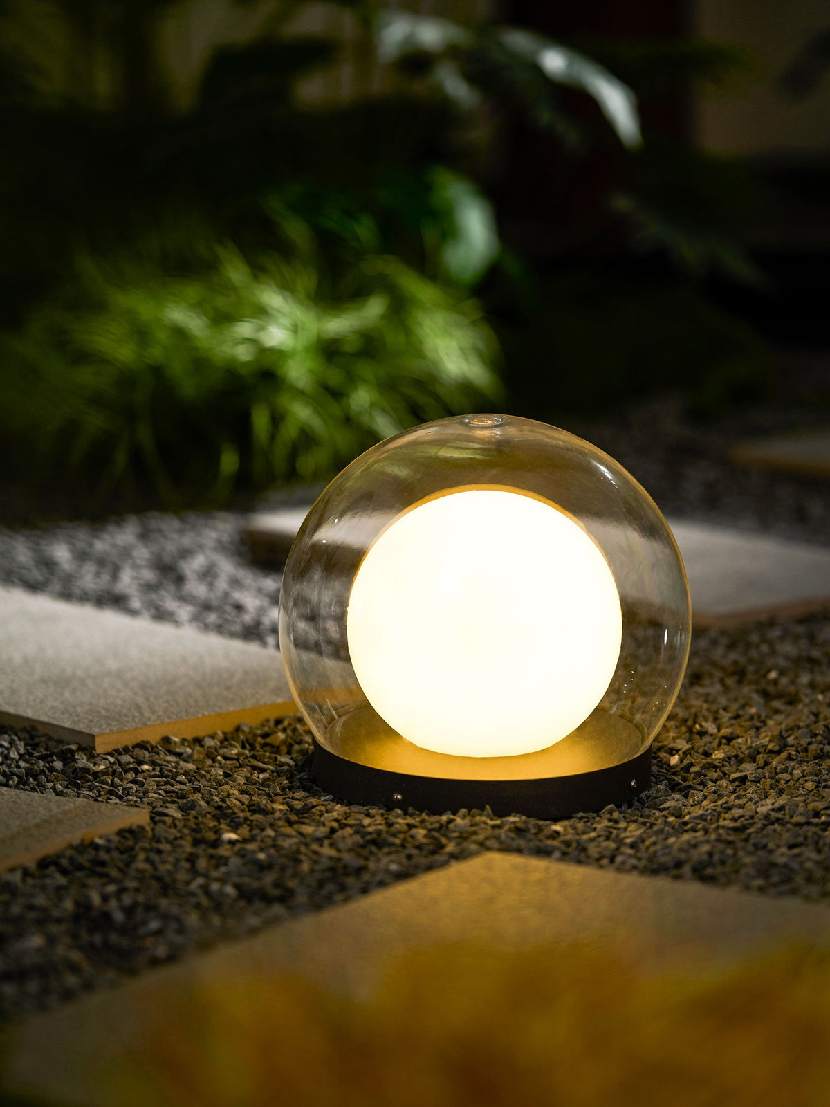 Modern Black Globe Table Lamp – Outdoor Dome Lamp for Patio