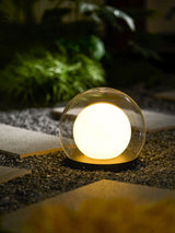 Modern Black Globe Table Lamp – Outdoor Dome Lamp for Patio