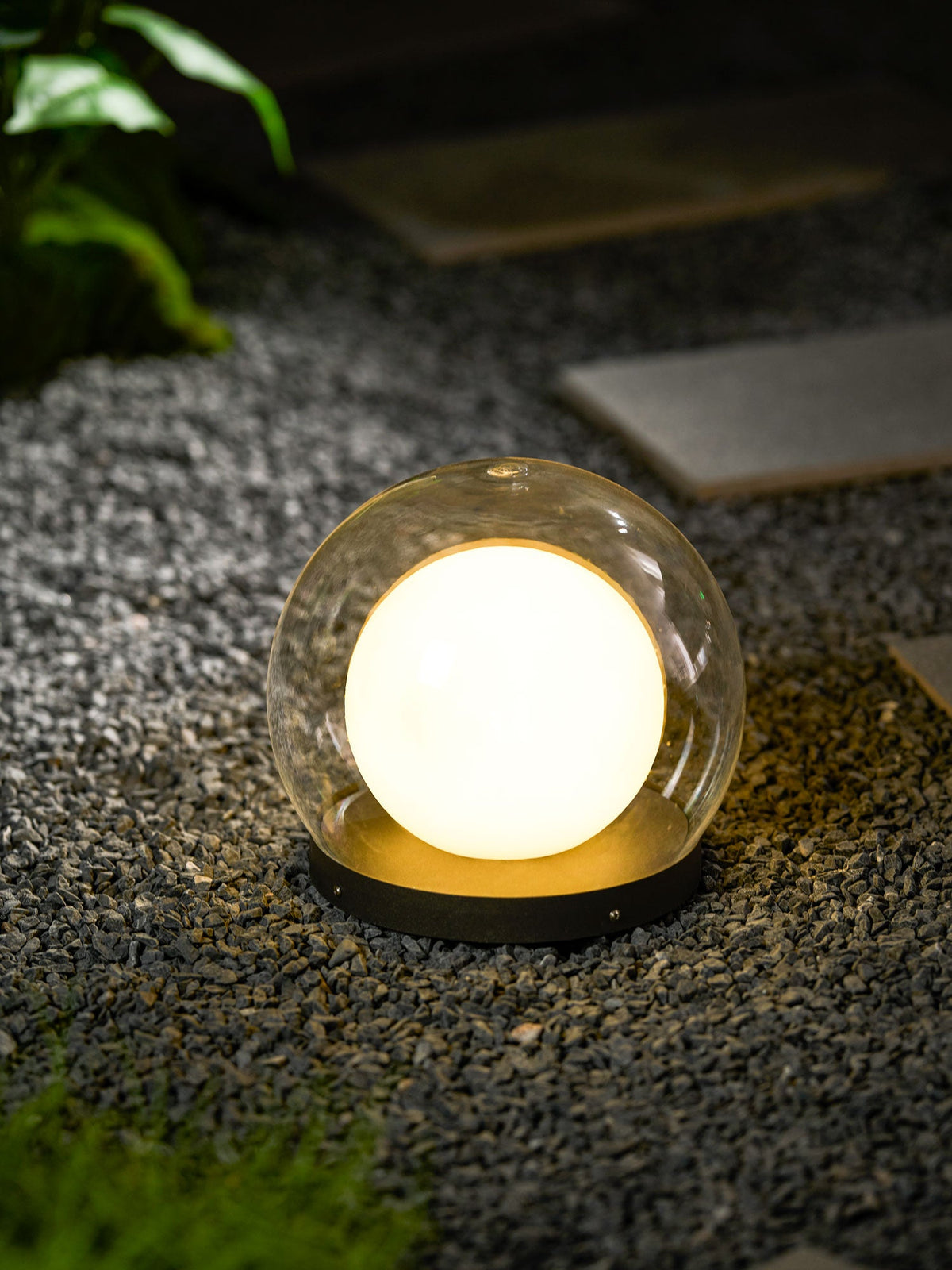 Modern Black Globe Table Lamp – Outdoor Dome Lamp for Patio