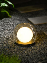 Modern Black Globe Table Lamp – Outdoor Dome Lamp for Patio