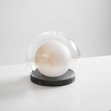 Modern Black Globe Table Lamp – Outdoor Dome Lamp for Patio