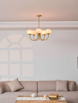 Mid-Century Copper Glass Chandelier – 3 or 5 Globe