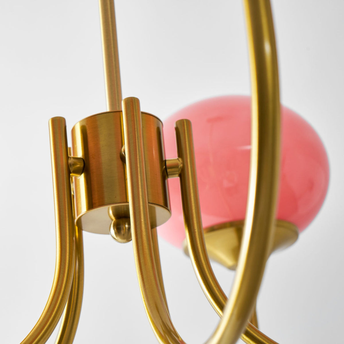 Mid-Century Copper Glass Chandelier – 3 or 5 Globe