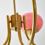 Mid-Century Copper Glass Chandelier – 3 or 5 Globe