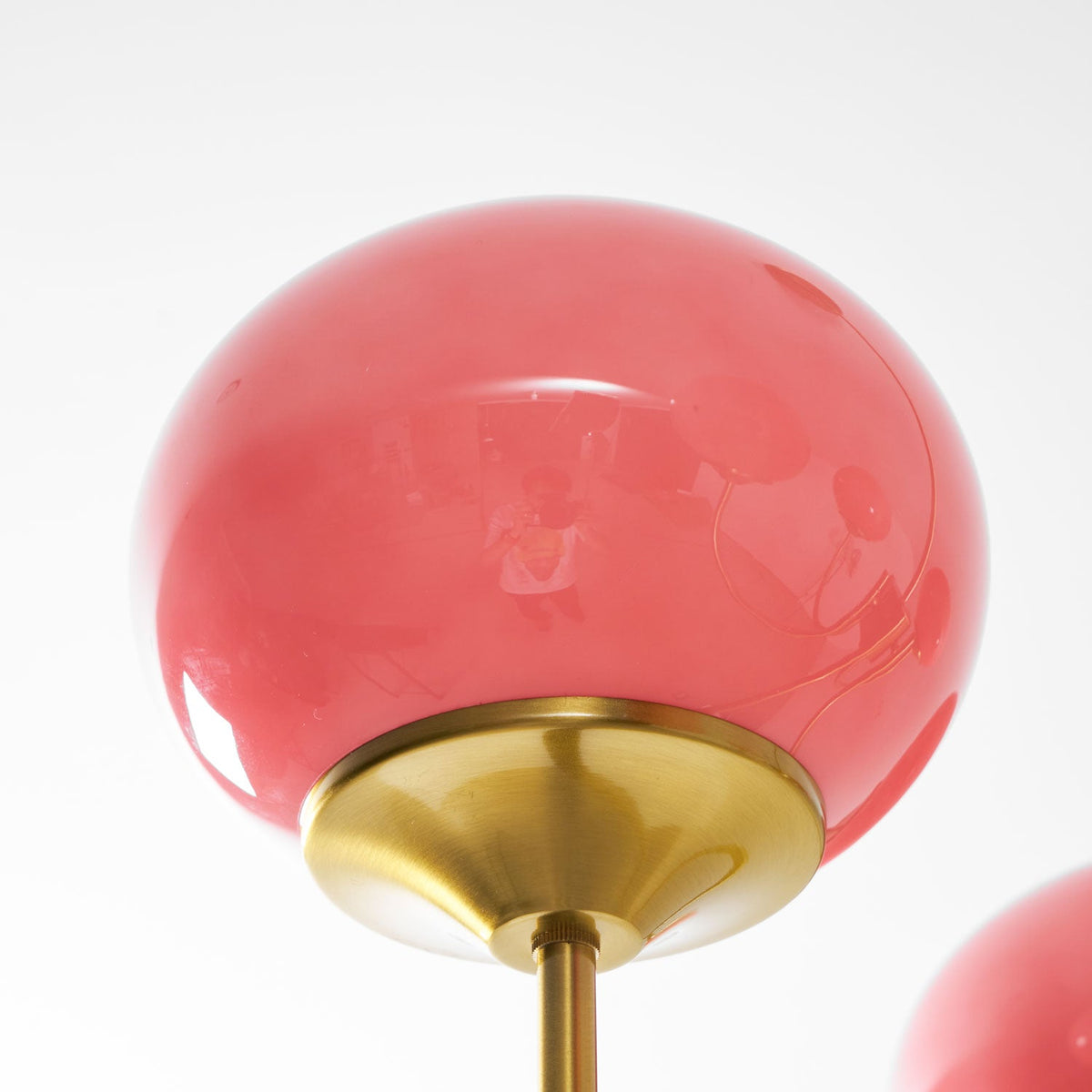 Mid-Century Copper Glass Chandelier – 3 or 5 Globe