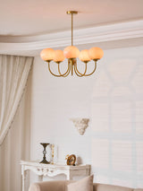 Mid-Century Copper Glass Chandelier – 3 or 5 Globe