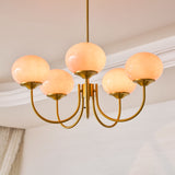 Mid-Century Copper Glass Chandelier – 3 or 5 Globe