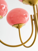 Mid-Century Copper Glass Chandelier – 3 or 5 Globe