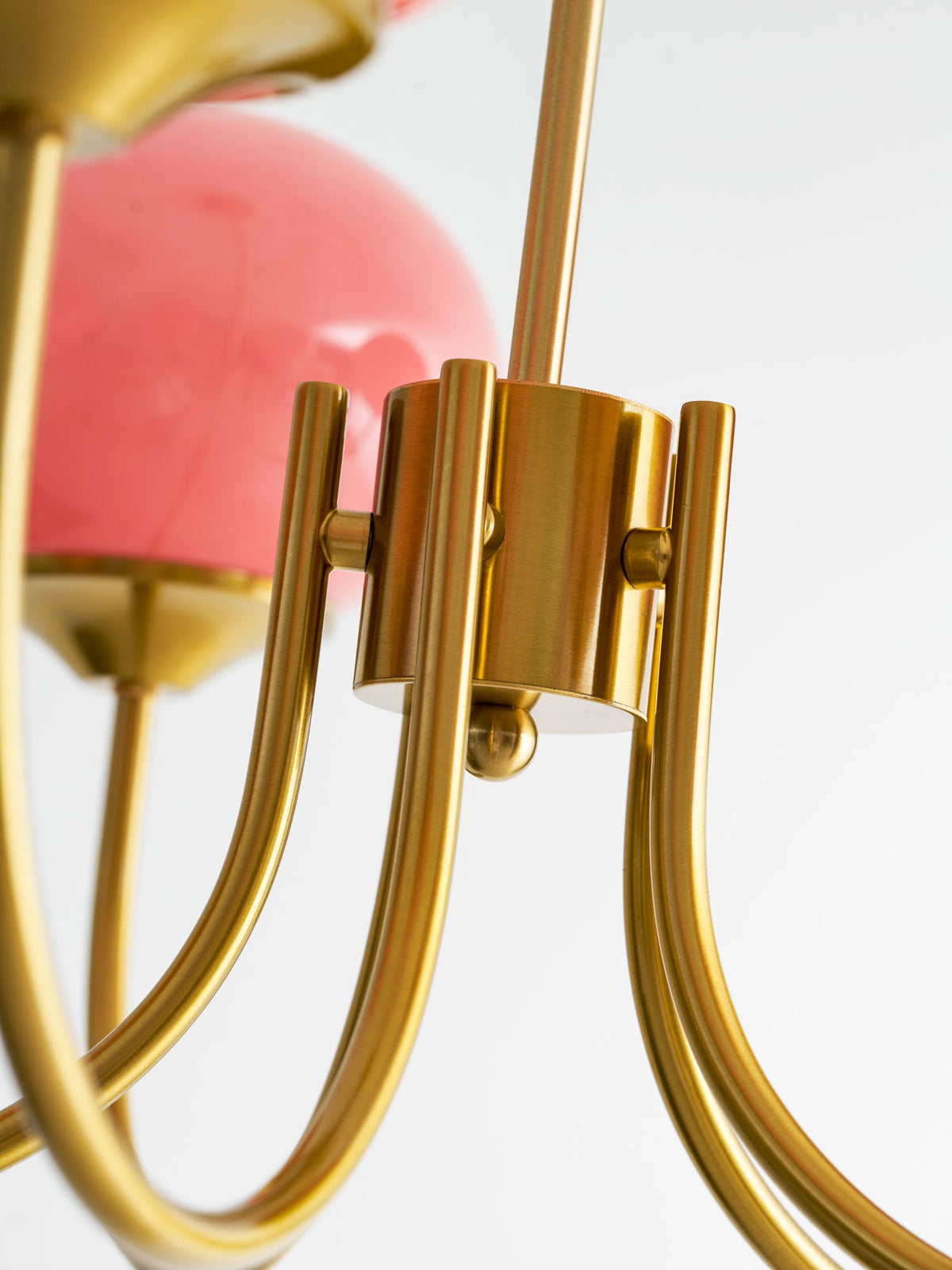 Mid-Century Copper Glass Chandelier – 3 or 5 Globe
