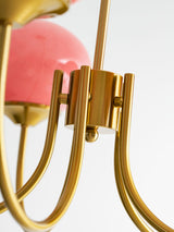 Mid-Century Copper Glass Chandelier – 3 or 5 Globe