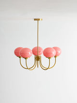 Mid-Century Copper Glass Chandelier – 3 or 5 Globe