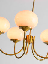 Mid-Century Copper Glass Chandelier – 3 or 5 Globe