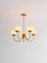 Mid-Century Copper Glass Chandelier – 3 or 5 Globe