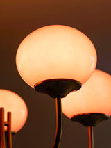 Mid-Century Copper Glass Chandelier – 3 or 5 Globe