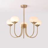 Mid-Century Copper Glass Chandelier – 3 or 5 Globe