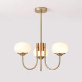 Mid-Century Copper Glass Chandelier – 3 or 5 Globe