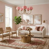 Mid-Century Copper Glass Chandelier – 3 or 5 Globe