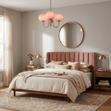 Mid-Century Copper Glass Chandelier – 3 or 5 Globe