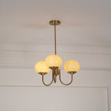 Mid-Century Copper Glass Chandelier – 3 or 5 Globe