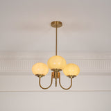 Mid-Century Copper Glass Chandelier – 3 or 5 Globe