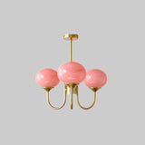 Mid-Century Copper Glass Chandelier – 3 or 5 Globe