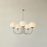Mid-Century Copper Glass Chandelier – 3 or 5 Globe