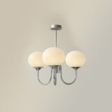 Mid-Century Copper Glass Chandelier – 3 or 5 Globe