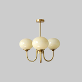 Mid-Century Copper Glass Chandelier – 3 or 5 Globe