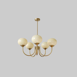 Mid-Century Copper Glass Chandelier – 3 or 5 Globe