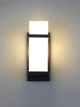 Modern Black Wall Light – White Glass Sconce for Porch