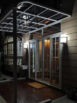 Modern Black Wall Light – White Glass Sconce for Porch
