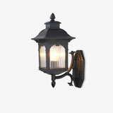 Farmhouse Black Wall Lantern – Glass Sconce for Porch