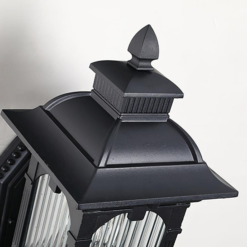 Farmhouse Black Wall Lantern – Glass Sconce for Porch