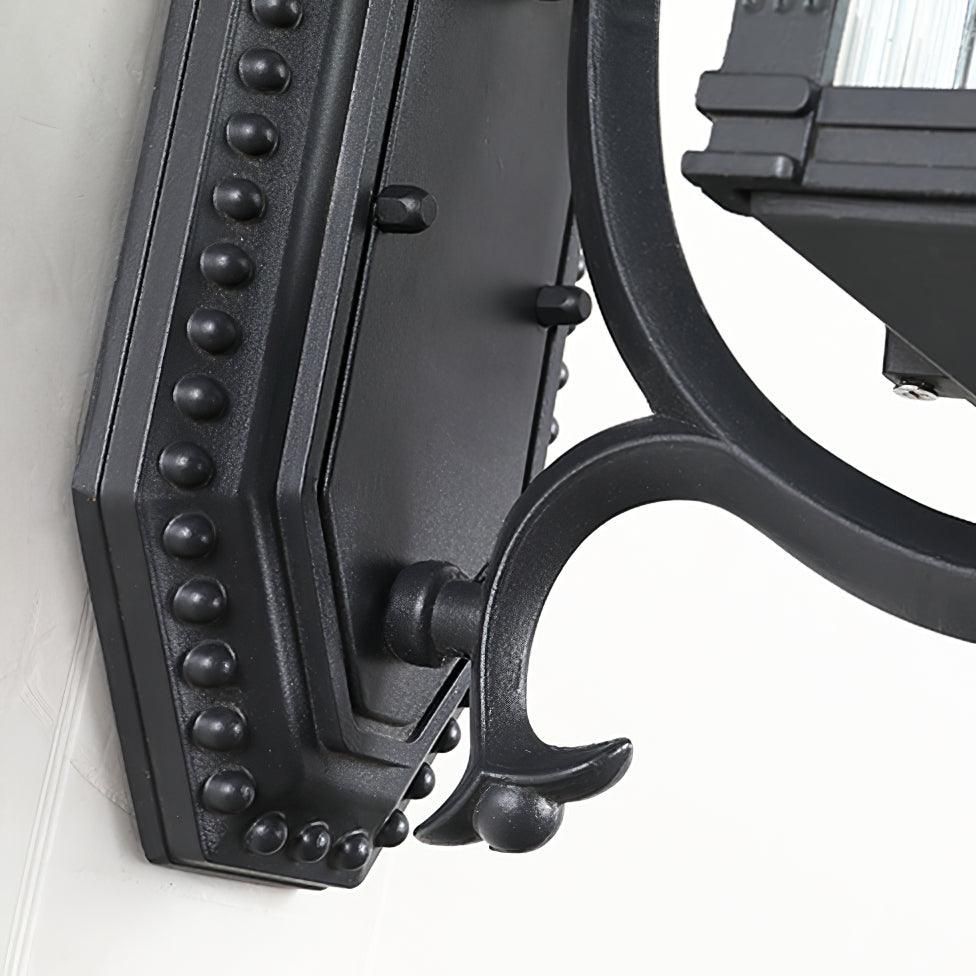 Farmhouse Black Wall Lantern – Glass Sconce for Porch