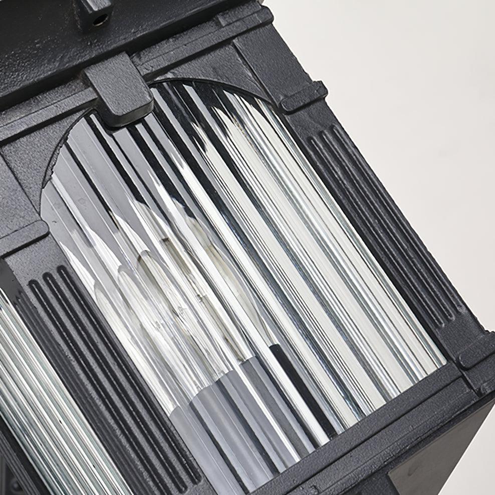 Farmhouse Black Wall Lantern – Glass Sconce for Porch